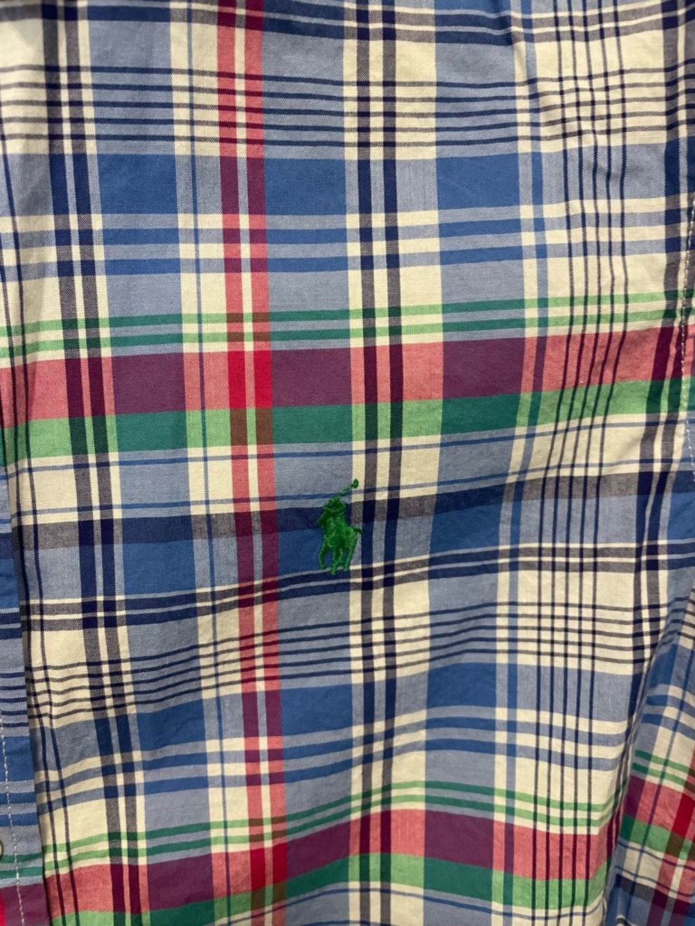 Ralph Lauren Short-Sleeve Plaid Button-Down Shirt - Blue, Green, Red Boys Size L - Picture 5 of 8